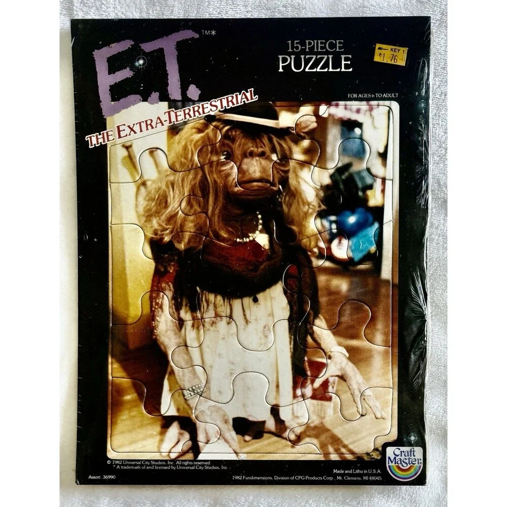 E.T. Vintage SEALED (3) 15-Piece Puzzles Craft Master 8 1/2 x 11